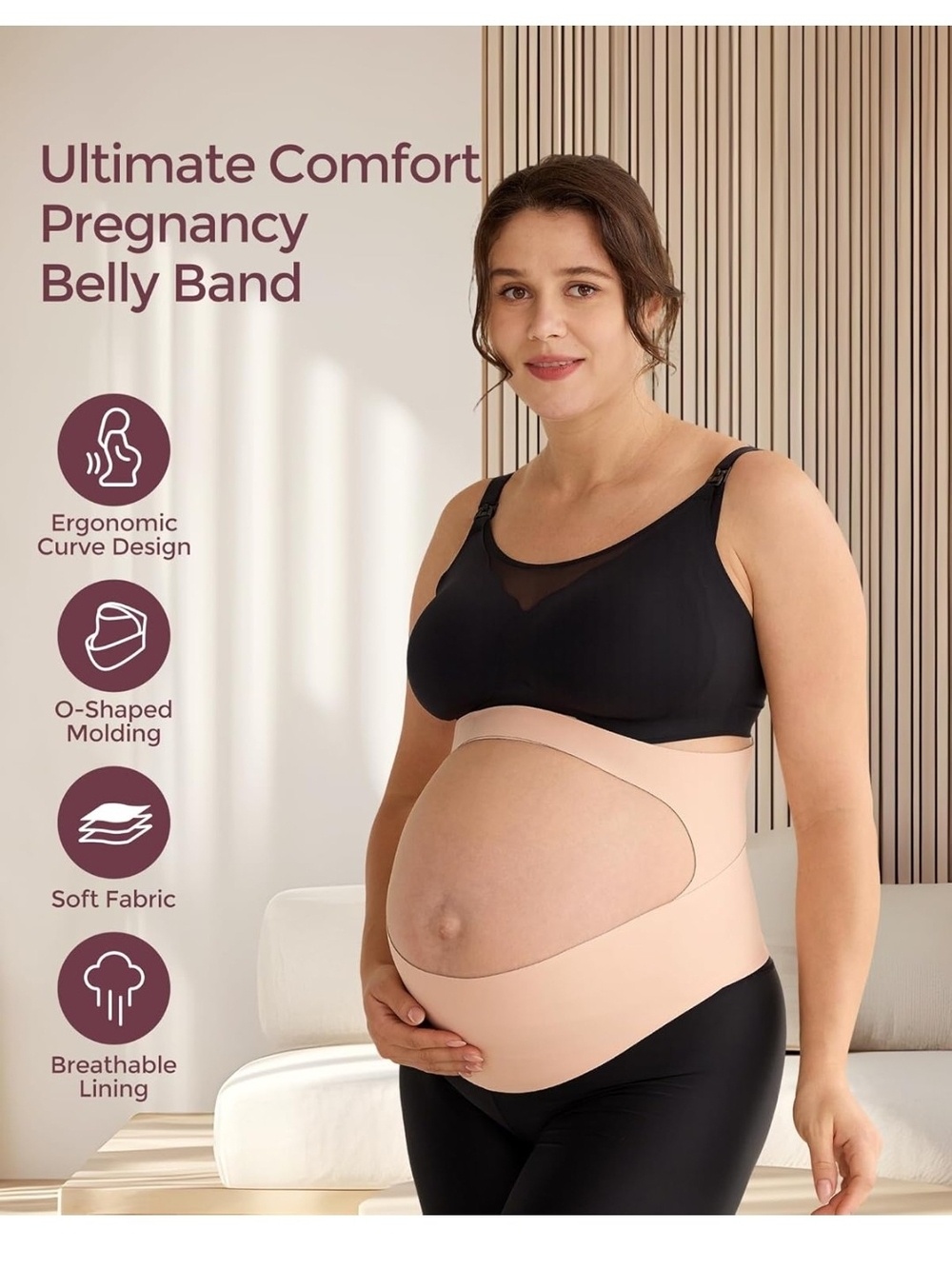 Maternity Support Belly Band in Nude - Pregnancy Comfort Band